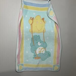 Care Bears Wish Bear Star Swing Pastel Thick Soft Acrylic Crib Baby Blanket